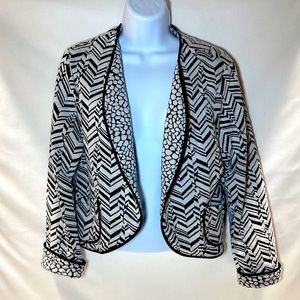 Janska Bolero Style Ladies Print Jacket Long Sleeve Size Medium